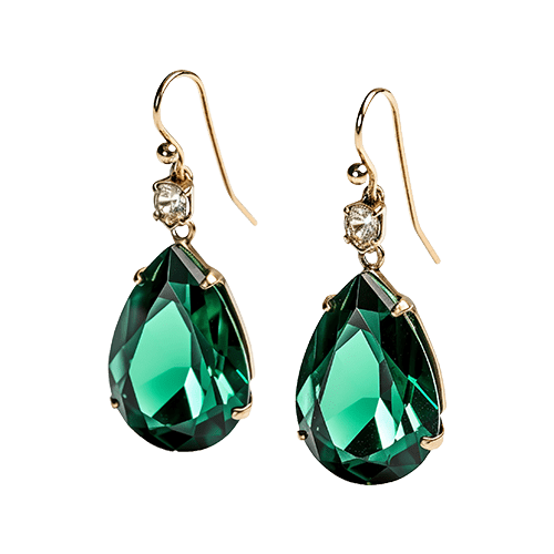 green gem stone earring