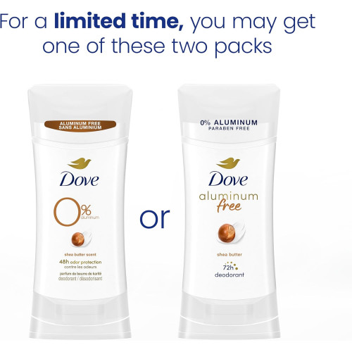 Dove 0% Aluminum Free Deodorant - Shea Butter Scent 74g
